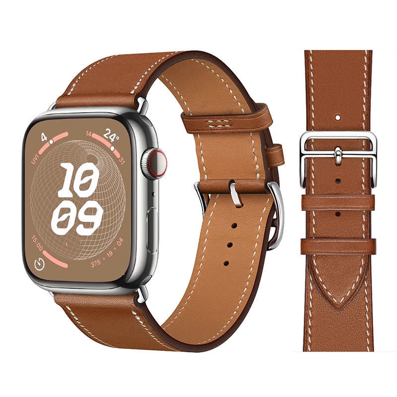 Leather band For Apple Watch Ultra 2 49mm 9 8 7 45mm 41mm High quality business wristband For Apple Watch 6 5 4 3 SE 44mm 40mm 42mm