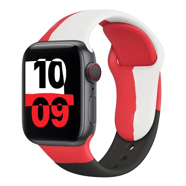 Silicone band For Apple Watch band 49mm 44mm 40mm 38mm 42mm 41mm 45mm Black Unity belt Sport band for Apple Watch Series 9 8 7 3 4 5 6 SE 2