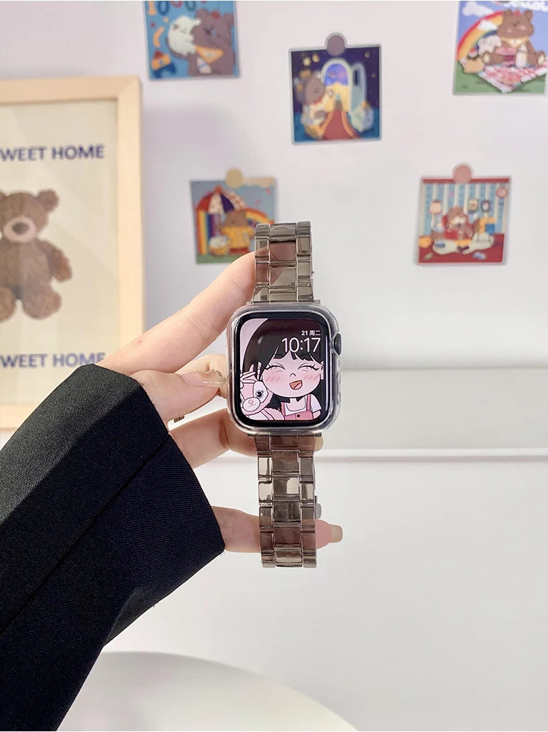 Transparent Link Bracelet For Samsung Galaxy Fit 3 Glacier Strap For Samsung Fit 3 Smart Watch Correa Accessories