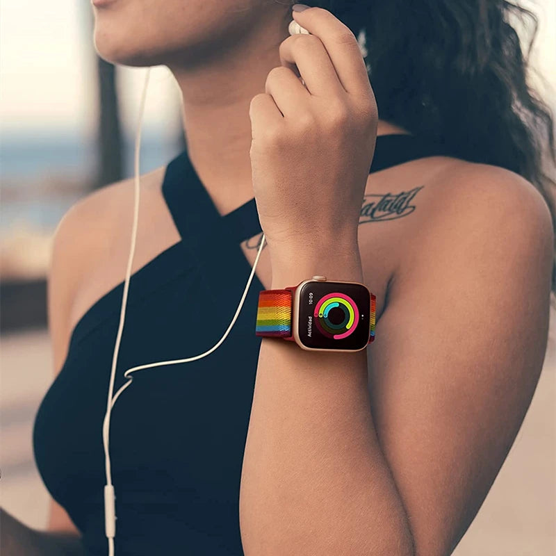 bands For Apple Watch band 44mm 49mm 45mm 41mm 40mm 38mm 42mm correa Adjustable Elastic band Apple Watch 8 SE 7 6 5 3 Ultra 49mm