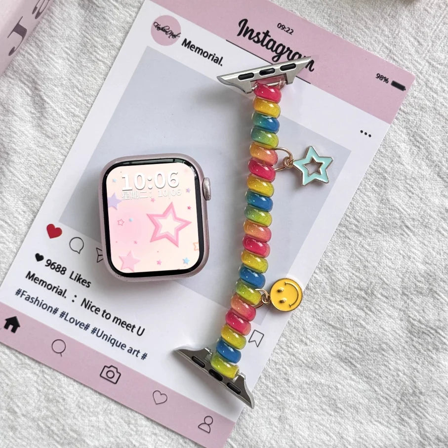 band for Apple Watch band Ultra 2 3 49mm 40mm 41mm 44mm 46mm stretchable Cute Scrunchie brecelet Apple Watch seires 10 9 8 7 5 SE 11