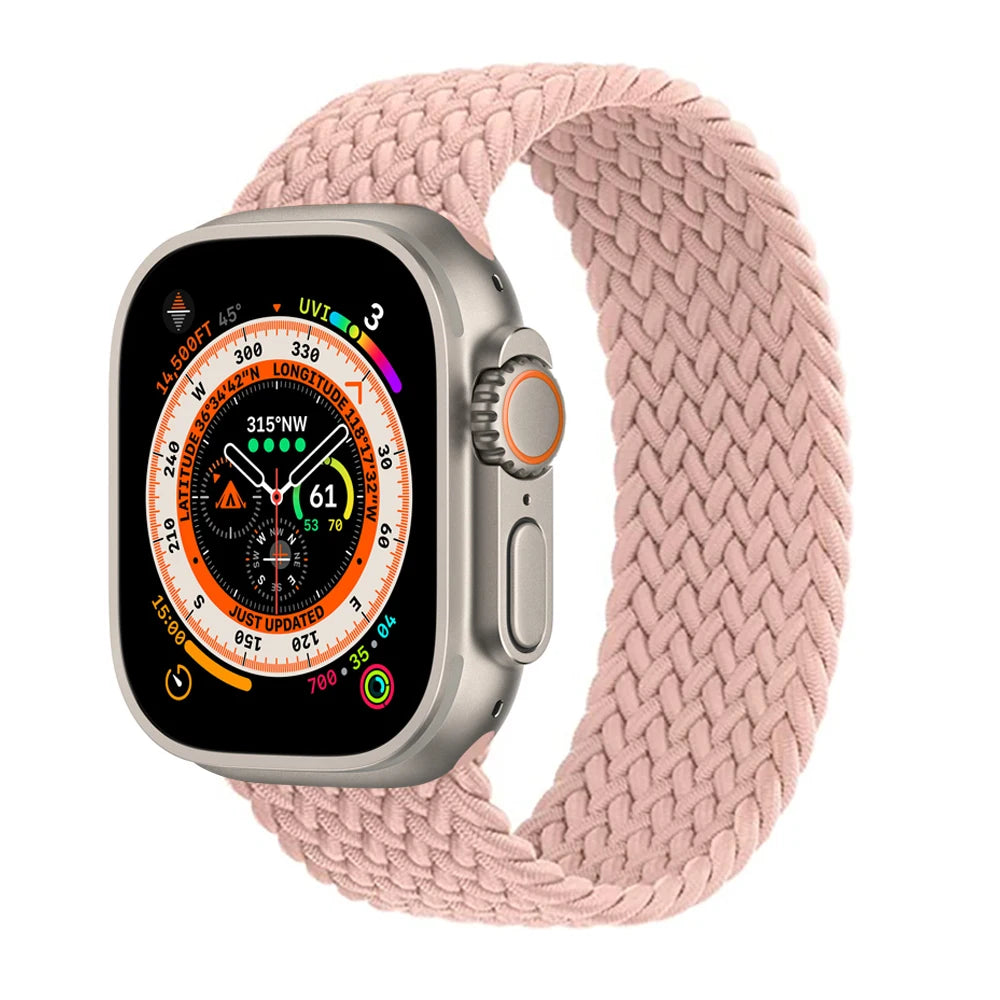 Braided Solo Loop For Apple Watch band 44mm 40mm 45mm 41mm 49mm 42mm 46mm band Apple Watch Series 10 9 SE 8 7 6 5 4 Ultra 2 Band