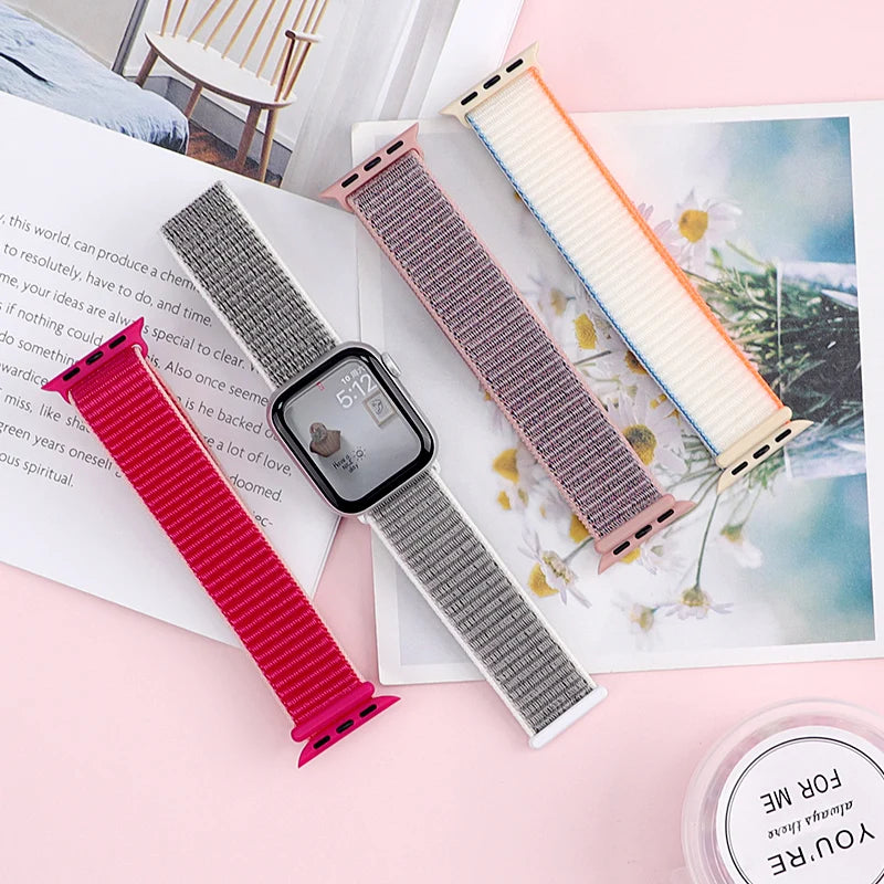 Nylon Loop band for Apple Watch band 46mm 44mm 40mm 42mm 45mm 41mm 49mm 44mm band Apple Watch Series Ultra 2 11 10 9 SE 7 6 5 4