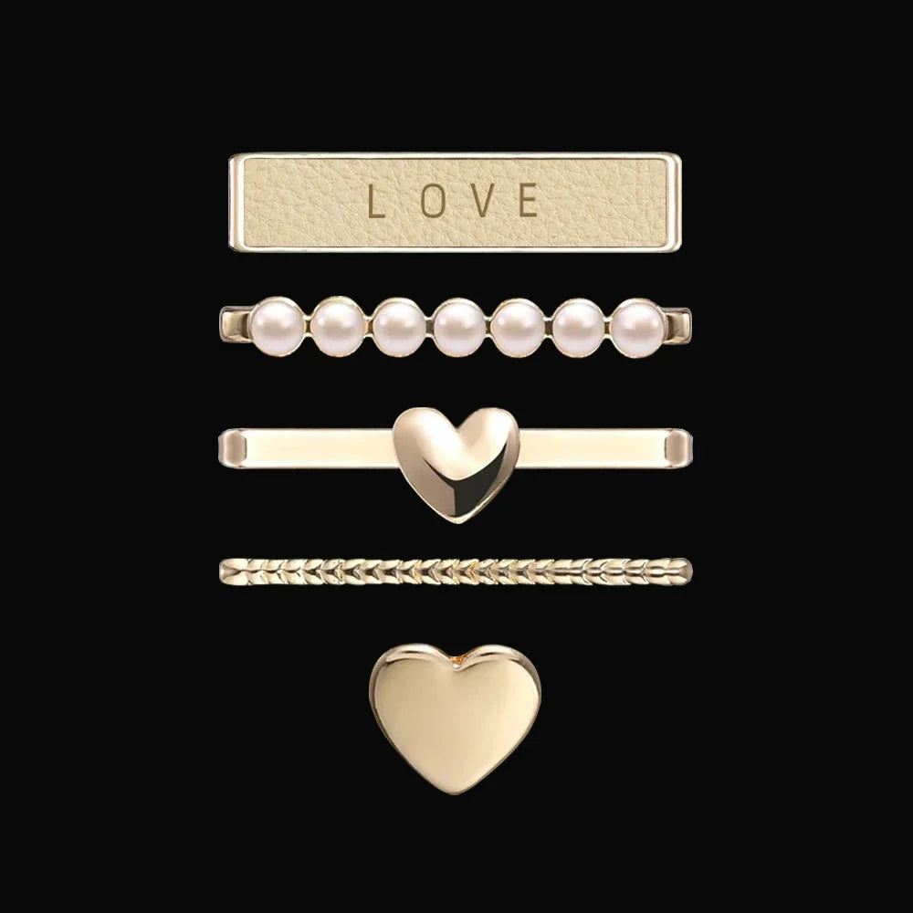 5pcs Decoration Ring For Apple Watch band Series 10 8 7 9 6 Diamond Jewelry Charms for Samsung Huawei Silicone band accessories