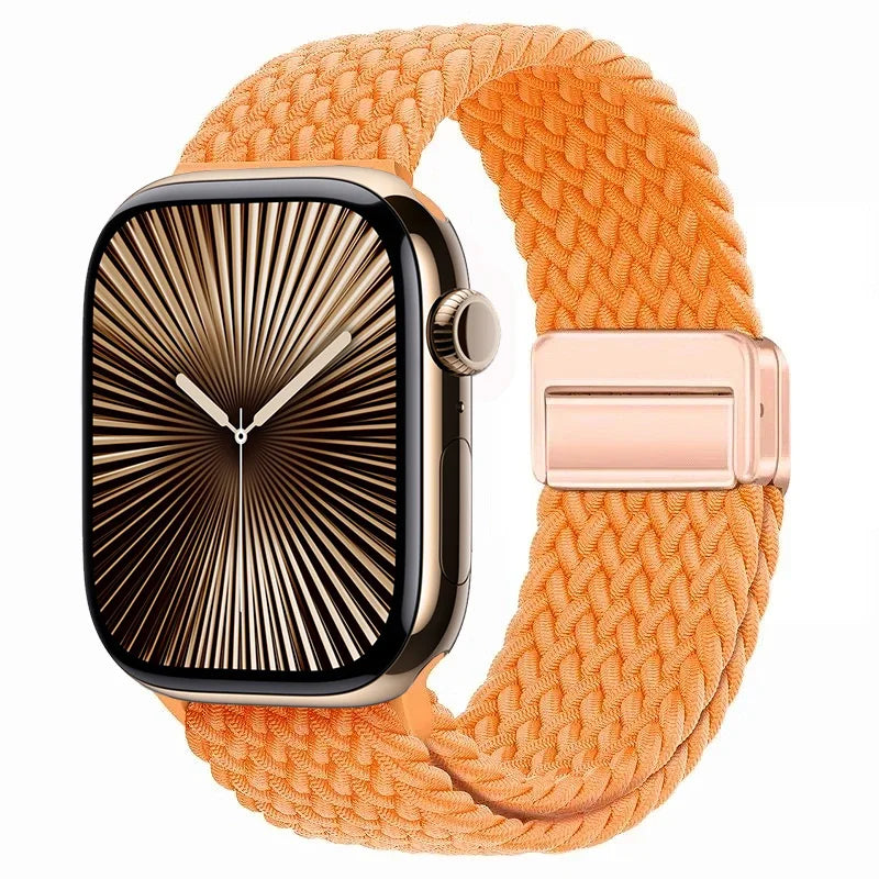 Nylon Braided Loop band for Apple Watch Ultra 3 2 49mm 11 10 42mm 46mm 9 8 7 45mm 41mm Magnetic band Apple Watch 6 5 SE 44mm 40mm band