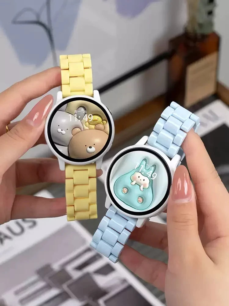 20mm/22mm Resin strap For Samsung Galaxy watch 7 6 5 pro/4-6 classic 46/42mm/Active 2 Bracelet smartwatch Amazfit Bip 6 5 Band