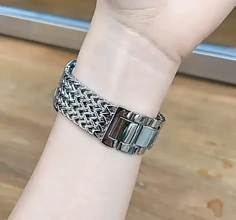 Luxury Stainless Steel band For Apple Watch 9876 45mm 44mm 42mm 41mm 38mm 40mm metal Braided band Correa Apple Watch Ultra 49mm S10 42mm 46m