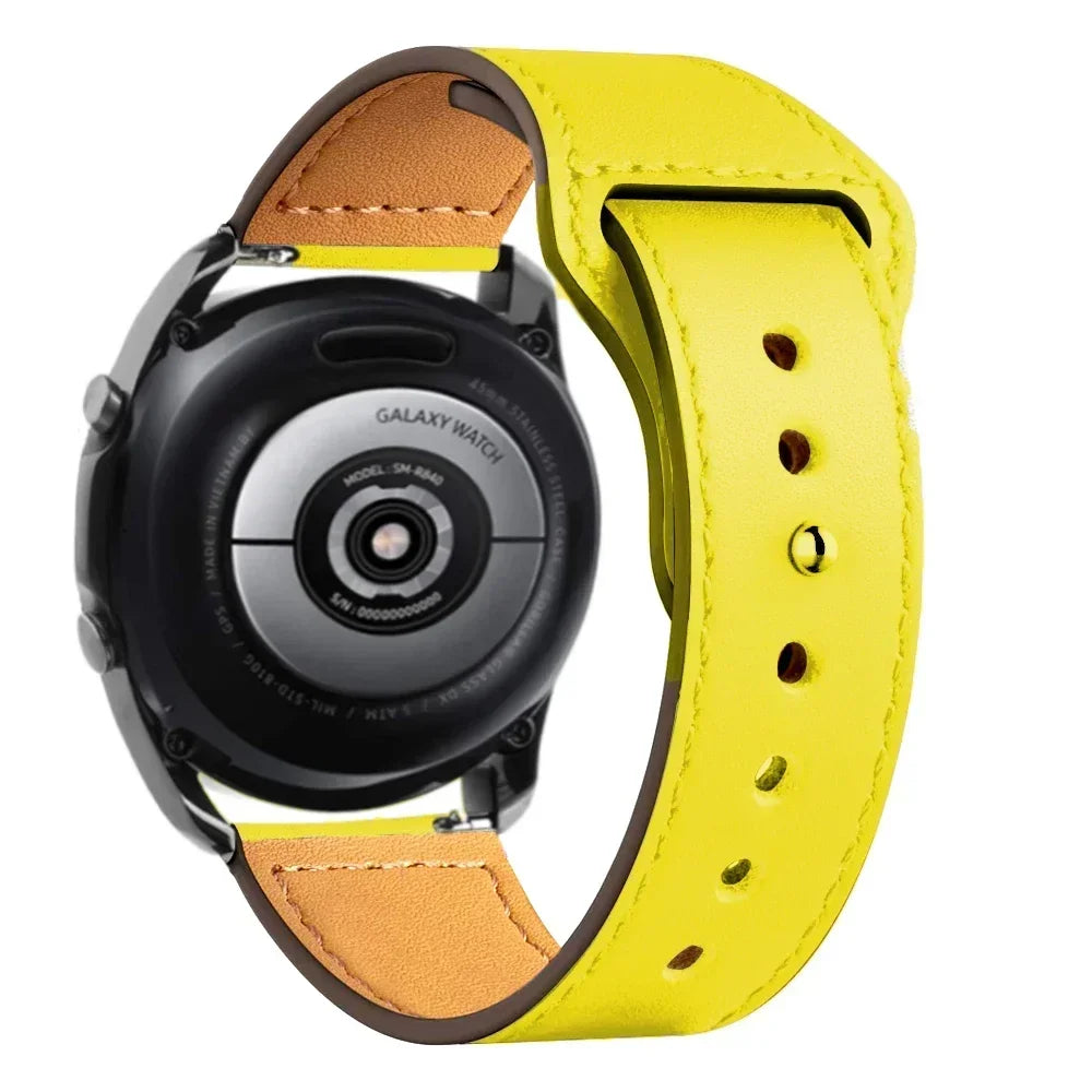 Leather strap For Samsung Galaxy watch 7/6/5/pro/4/Classic/Active 2 20mm 22mm bracelet Huawei GT/Amazfit GTS/GTR 4/3/2 mini Band
