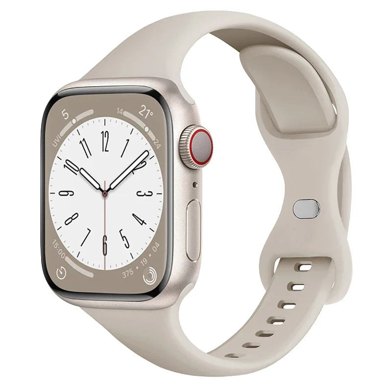 Slim Silicone band for Apple Watch band 44mm 40mm 41mm 45mm 38mm 42mm 49mm 46mm Apple Watch Series 10 9 8 7 SE 6 5 4 Woman band