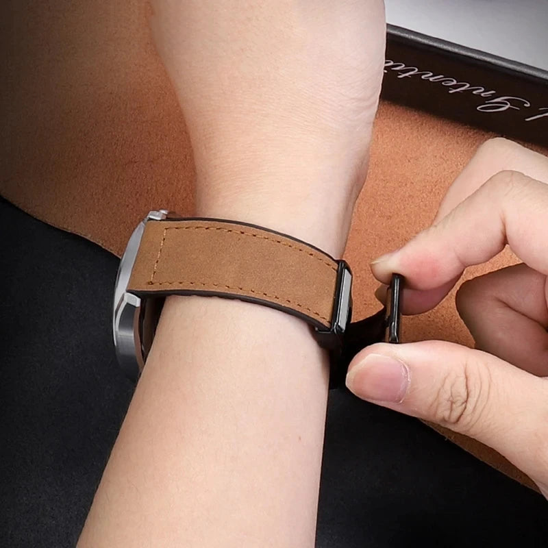 Leather Silicone Strap For Samsung Galaxy Watch 4 5 6 7 40mm/44mm Magnetic Band For Galaxy Watch 4/6 Classic 43 47mm 42 46mm