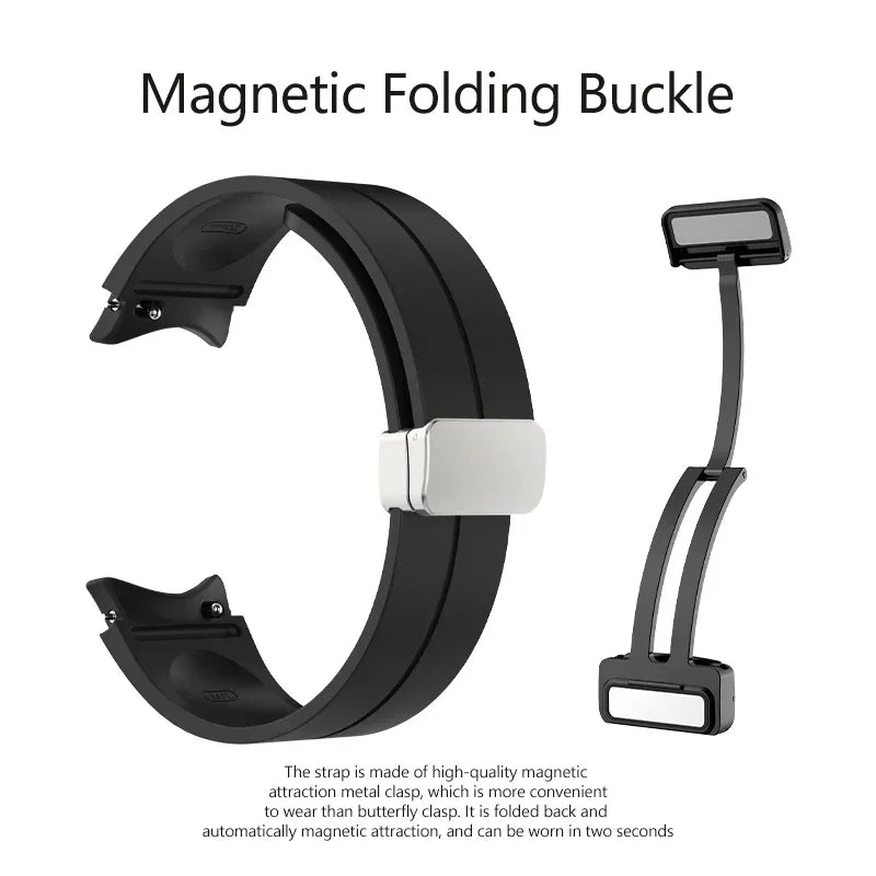 Magnetic Silicone Strap for Samsung Galaxy Watch 7 6 5 4 40mm 44mm 5Pro 45mm Band Bracelet for Galaxy Watch 6 4Classic 43mm 47mm