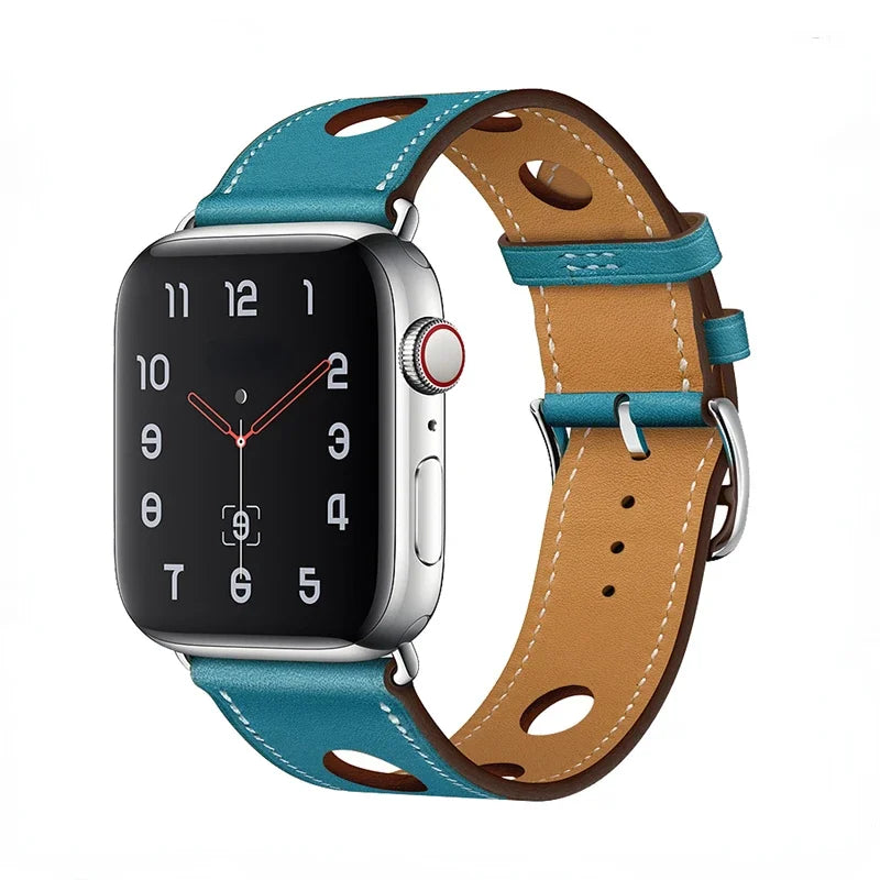 Leather band For Apple Watch Ultra 2 49mm 9 8 7 45mm 41mm High quality business wristband For Apple Watch 6 5 4 3 SE 44mm 40mm 42mm