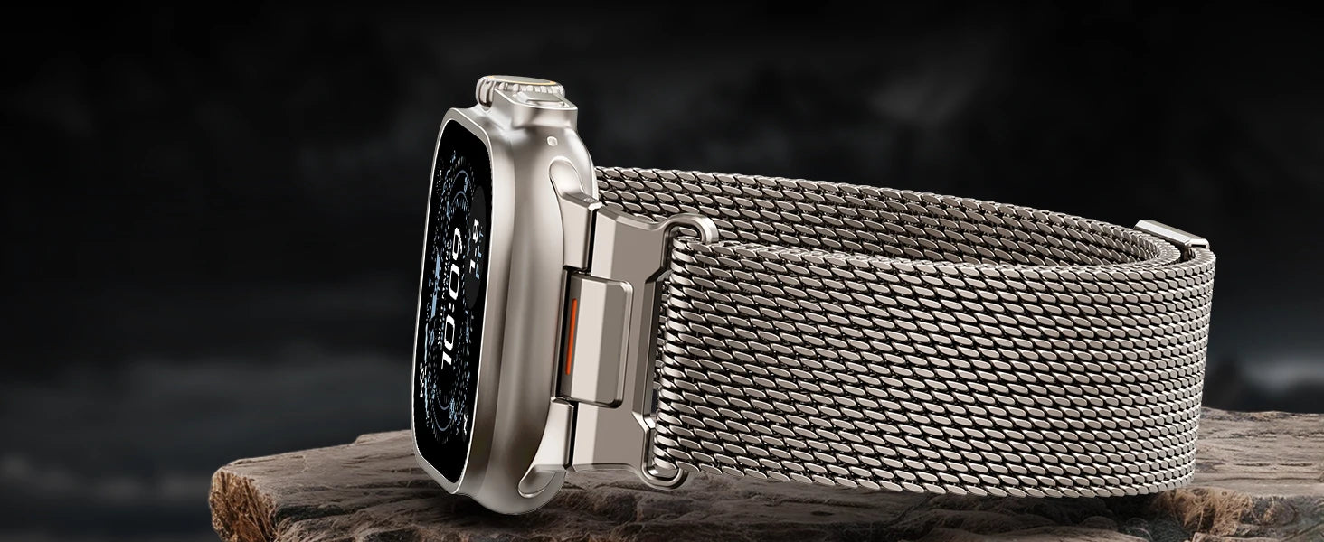 Mechanical Milanese Loop band for Apple Watch Ultra 3 band 49mm 46mm 44mm 41mm 45mm 42mm 40mm band Apple Watch 11 10 9 8 7 6 SE 3