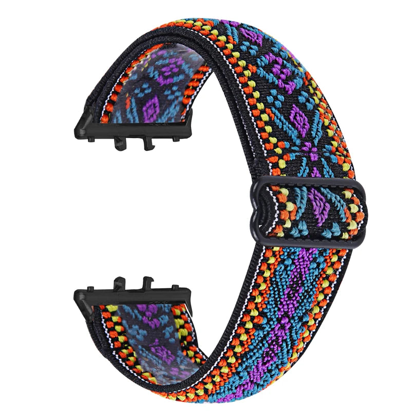 Elastic Nylon Strap For Samsung Galaxy Fit 3 Watch Bracelet Vintage Bohemian National Style Watchband For Samsung Fit 3 SM-R390