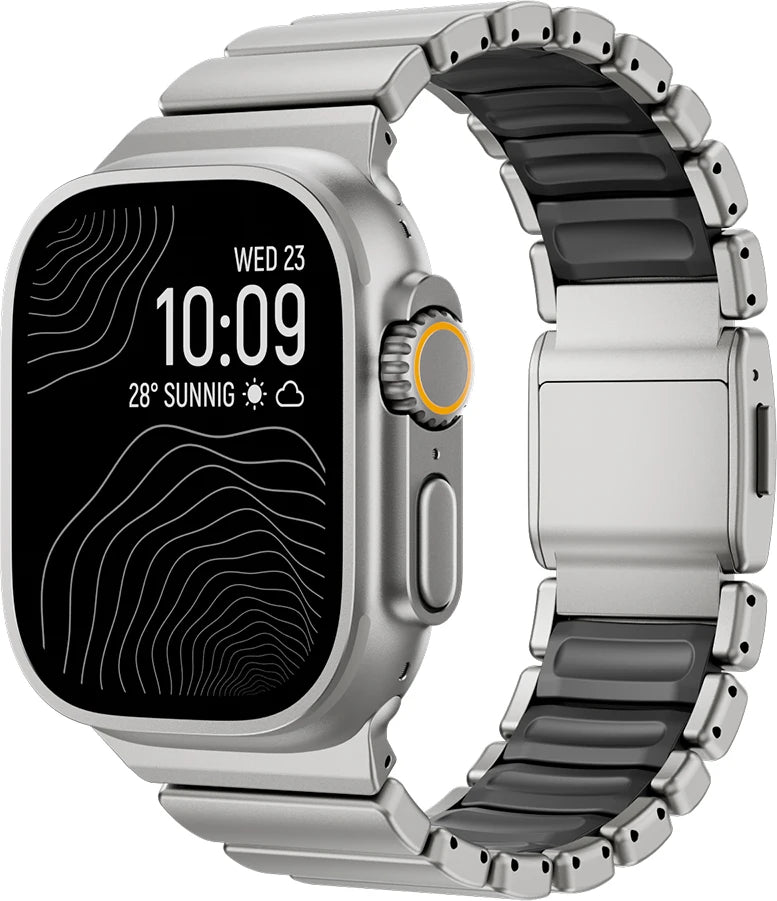 Titanium Fluoroelastomer Rubber band for Apple Watch Ultra 3 2 49mm Series 11 10 46mm band for Apple Watch 9 8 7 6 5 SE 3 44mm 45mm