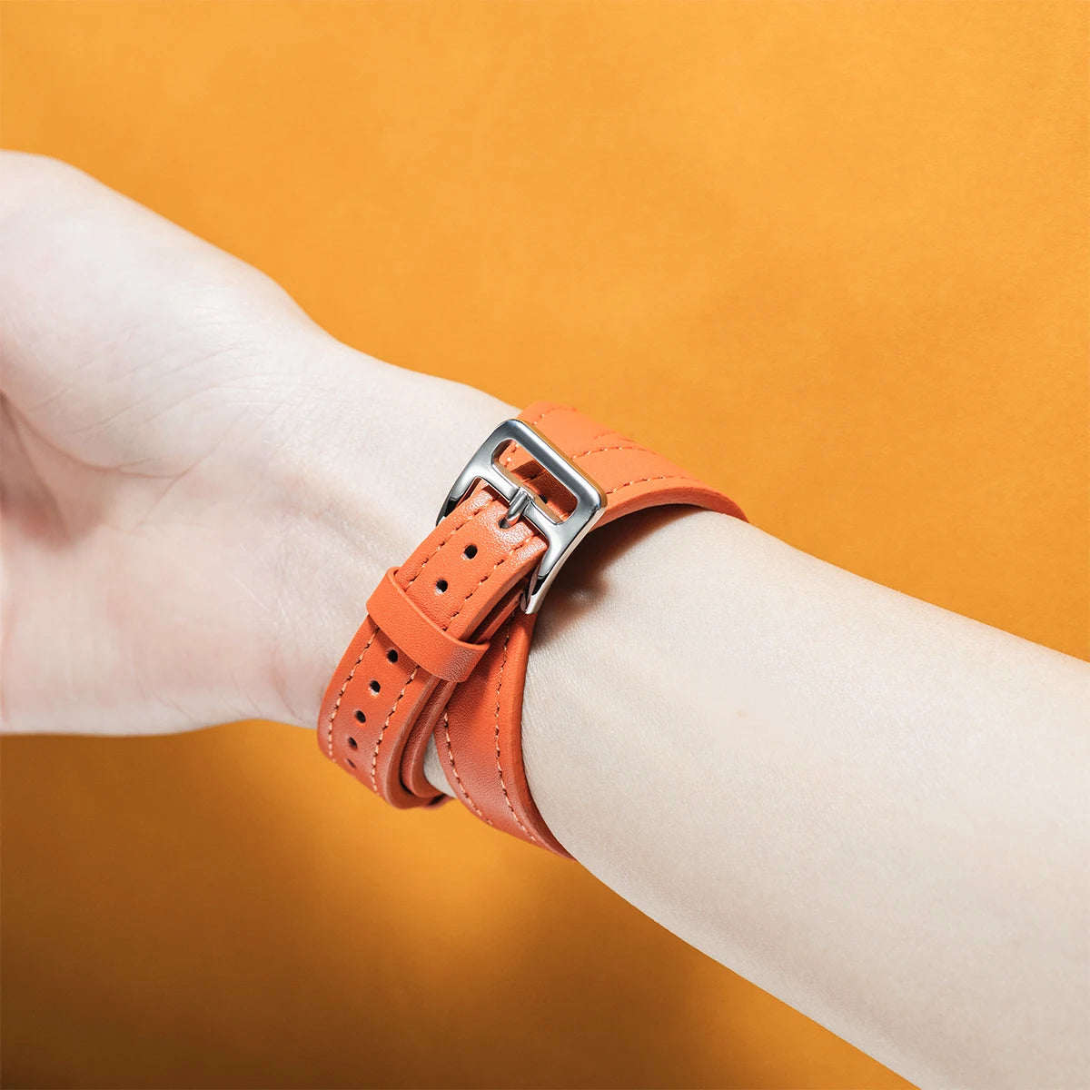 For Apple Watch band 40mm 41mm Double Tour leather band 45mm 44mm Series 9 8 7 6 SE 5 4 for Apple Watch 11 10 42mm 46mm Fashion Correa