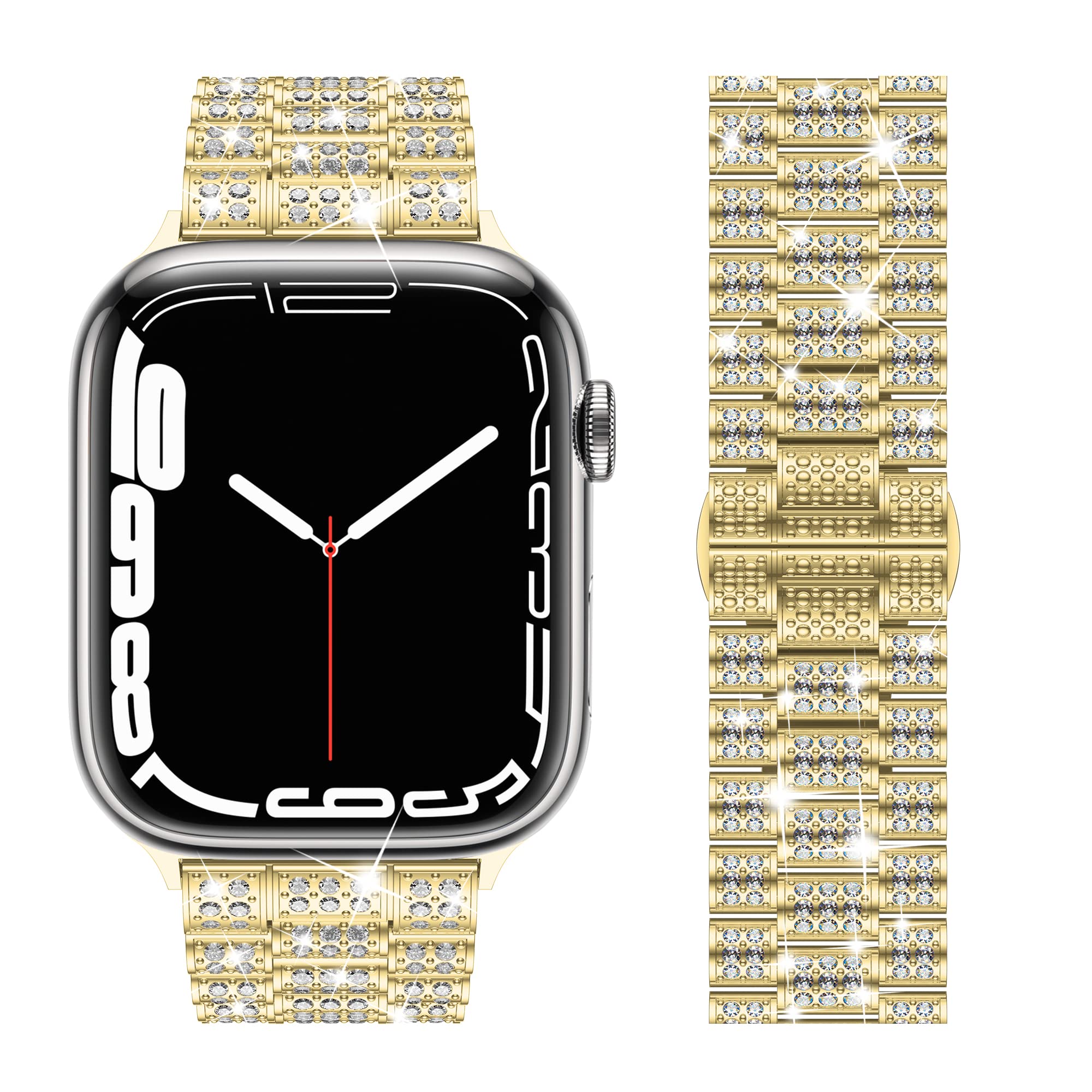 Women's Diamond band For Apple Watch Ultra 2 band 9 49mm 44mm 40mm 41mm 45mm metal band Apple Watch Series 8 7 6 SE 5 Watchband