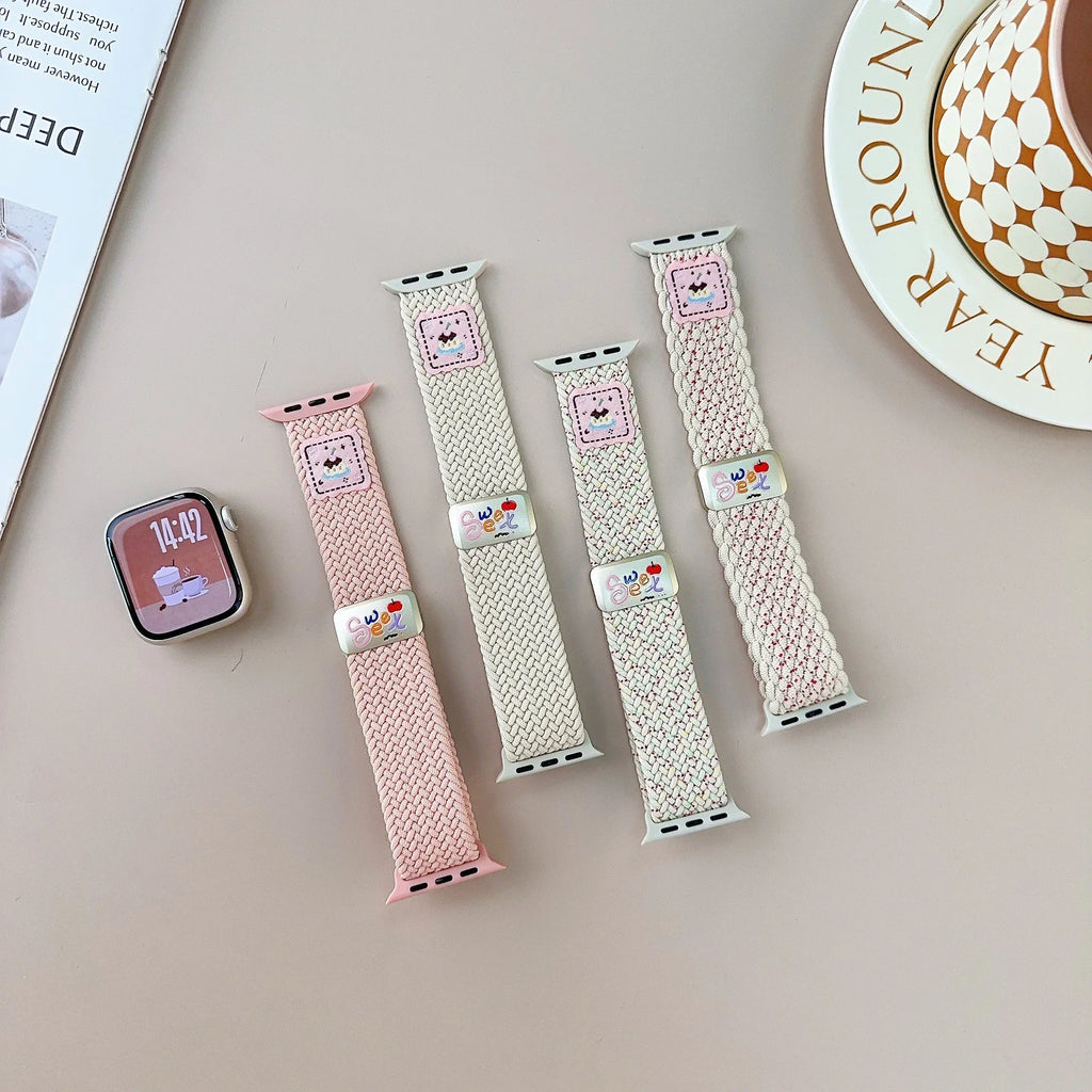Nylon band For Apple Watch band Ultra 44mm 40mm 45mm 49mm 41mm 44mm magnetic buckle Braided band Apple Watch Series 10 9 SE 7 8