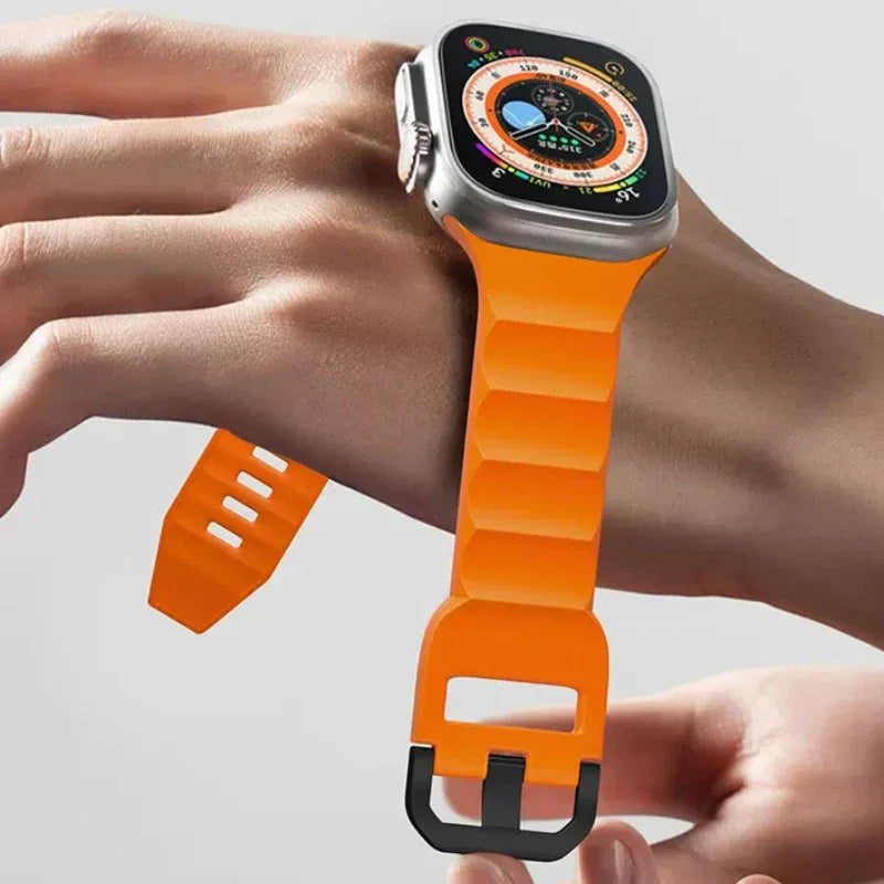 Silicone band For Apple Watch Ultra 3 2 1 49mm 11 10 46mm 42mm 9 8 7 45mm 41mm Wave band Wristband Apple Watch 6 5 SE3 44mm 40mm