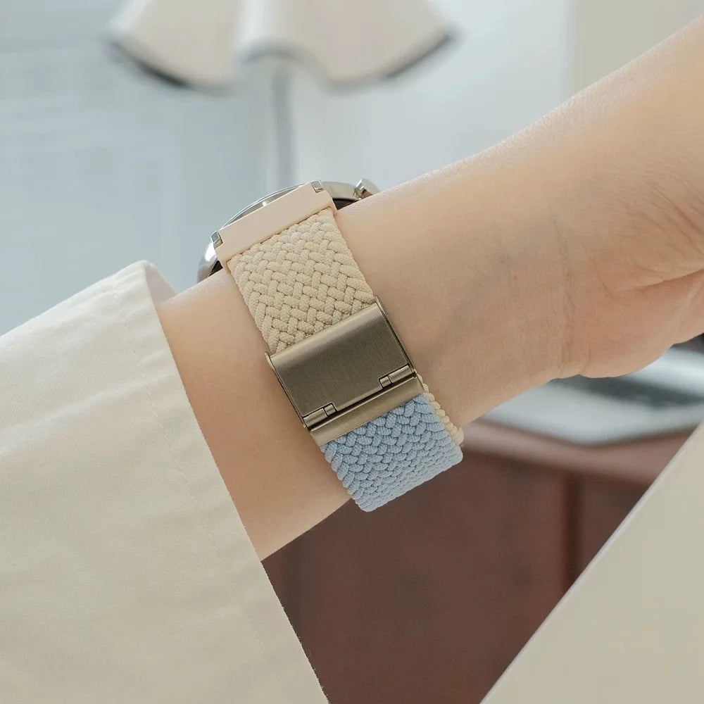 Band For Samsung Galaxy Watch 7 FE 5 Pro 4 6 classic 44mm 40mm Nylon Braided sport bracelet correa Galaxy Watch 7 Strap