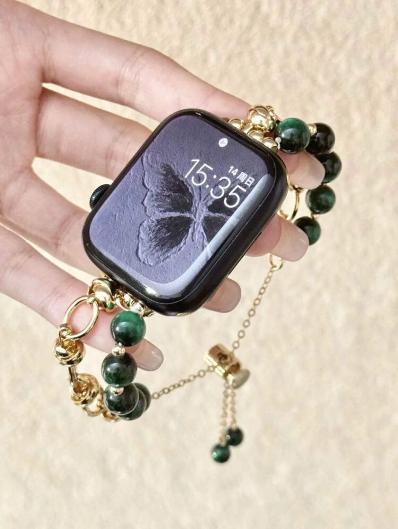 New Adjust Beads Link band For Apple Watch band For Women 38mm 40mm 41mm 42mm 44mm 45mm 46mm 49mm