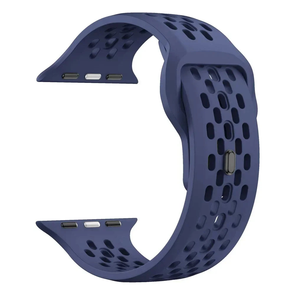 Sport Silicone band for Apple Watch Ultra 2 1 10 42mm 46mm 49mm Soft Breathable band Wristband Apple Watch Series 9 8 7 6 5 4 SE Band