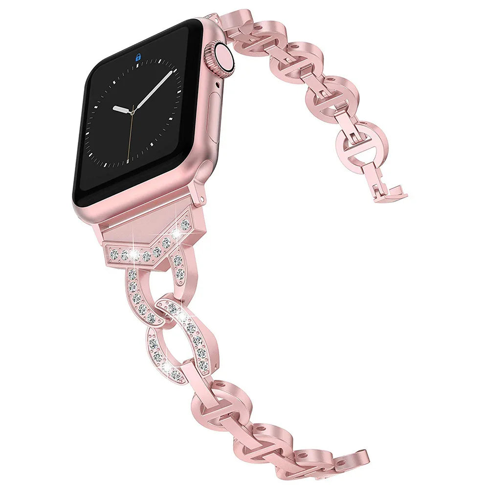 Women band for Apple Watch 8 band Ultra 49mm 41mm 45mm Diamond Steel band Apple Watch Series 8 7 6 5 4 3 SE 38mm 42mm 40mm 44mm