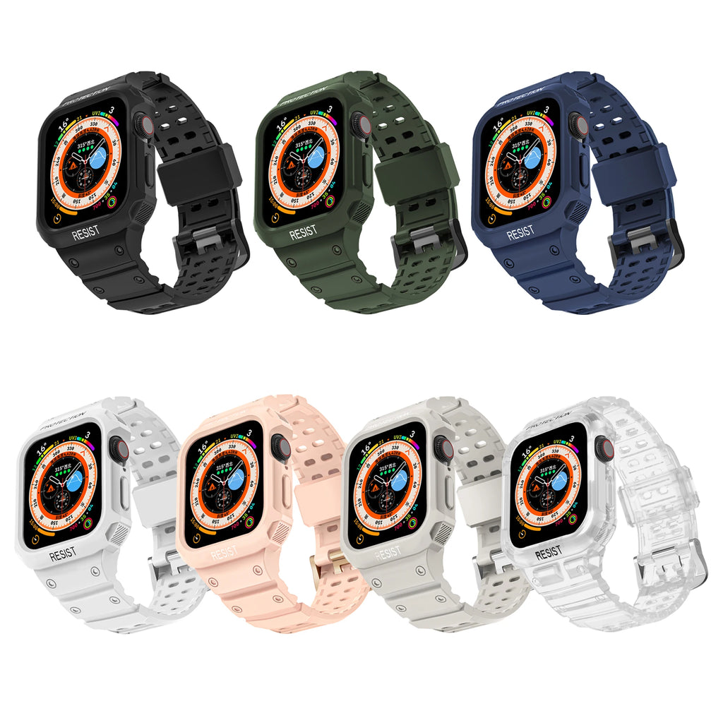 For Apple Watch 45mm 44mm 42mm 41mm 40mm Apple Watch Series 9 8 7 6 5 SE 4 3 2 1 band , Sport Protective Replacement Wristband