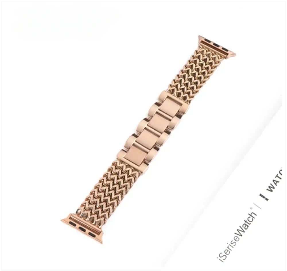 Luxury Stainless Steel band For Apple Watch 9876 45mm 44mm 42mm 41mm 38mm 40mm metal Braided band Correa Apple Watch Ultra 49mm S10 42mm 46m
