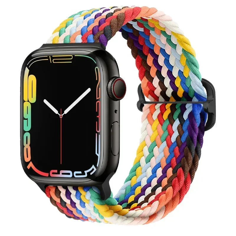 Braided Nylon band for Apple Watch band Ultra 2 49mm Series 10 46mm 42mm 44mm 40mm 41mm Adjustable band Apple Watch 9 8 7 6 SE 5 4