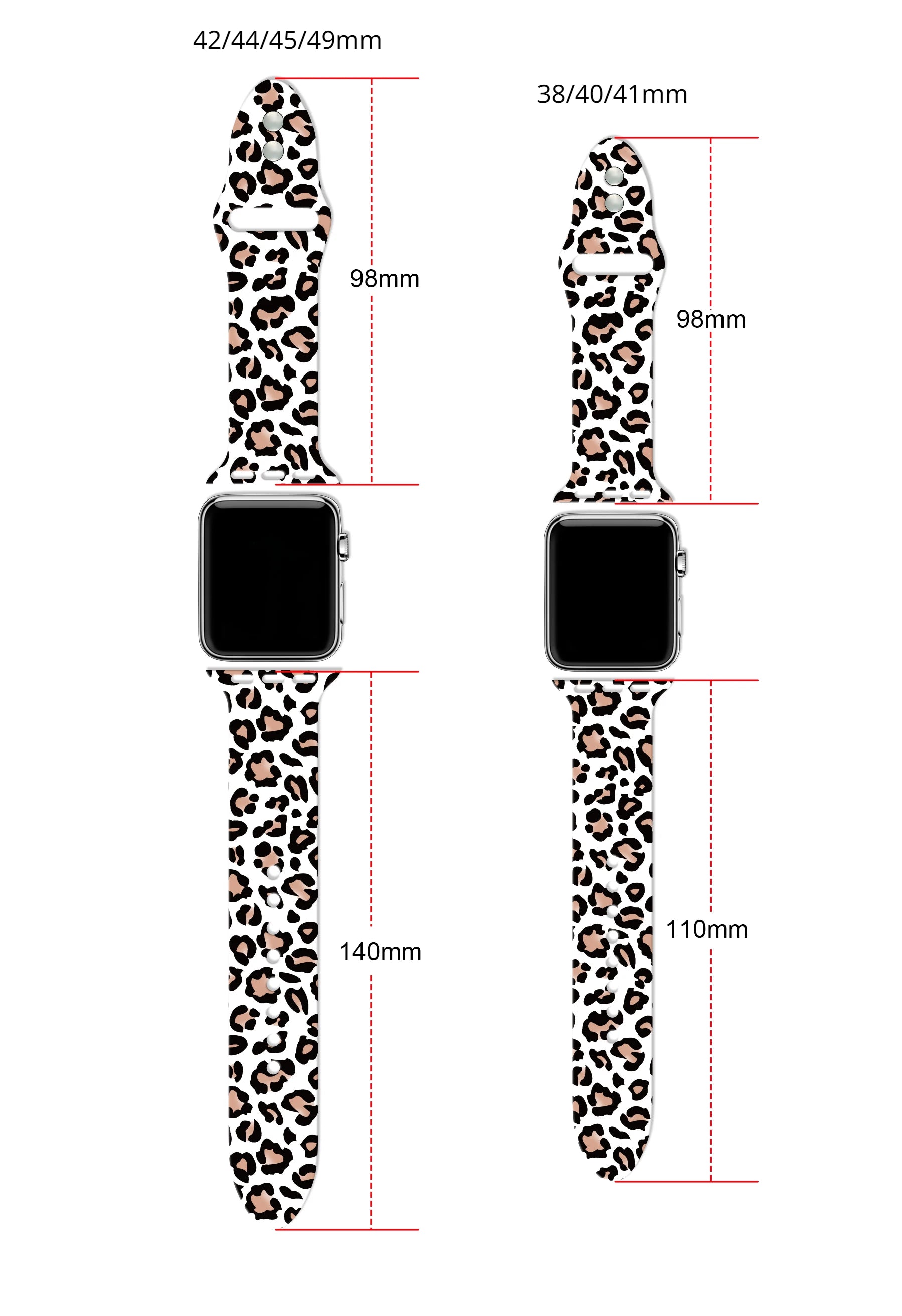 Leopard Printing band for Apple Watch band Ultra 2 49mm 44mm 40mm 41mm 45mm 38mm 42mm for Apple Watch 9 8 7 6 SE 5 4 Women Silicone band