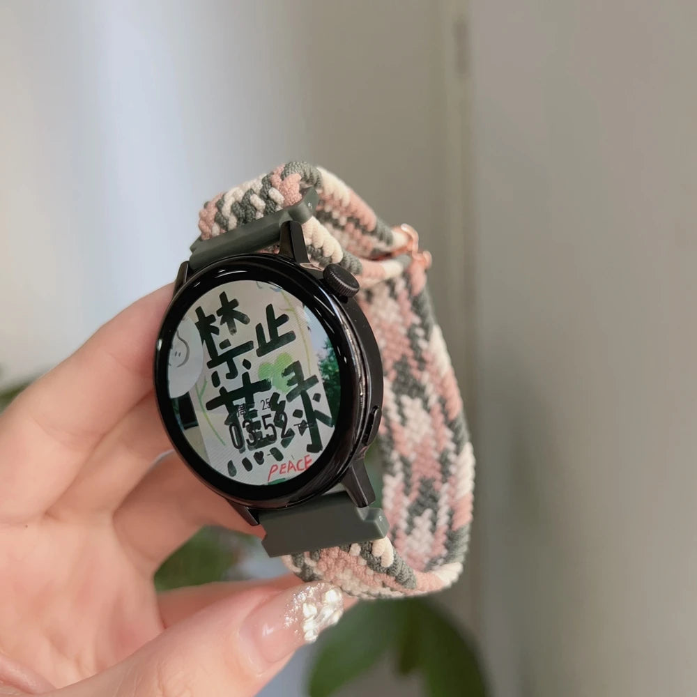 Band For Samsung Galaxy Watch 7 FE 5 Pro 4 6 classic 44mm 40mm Nylon Braided sport bracelet correa Galaxy Watch 7 Strap