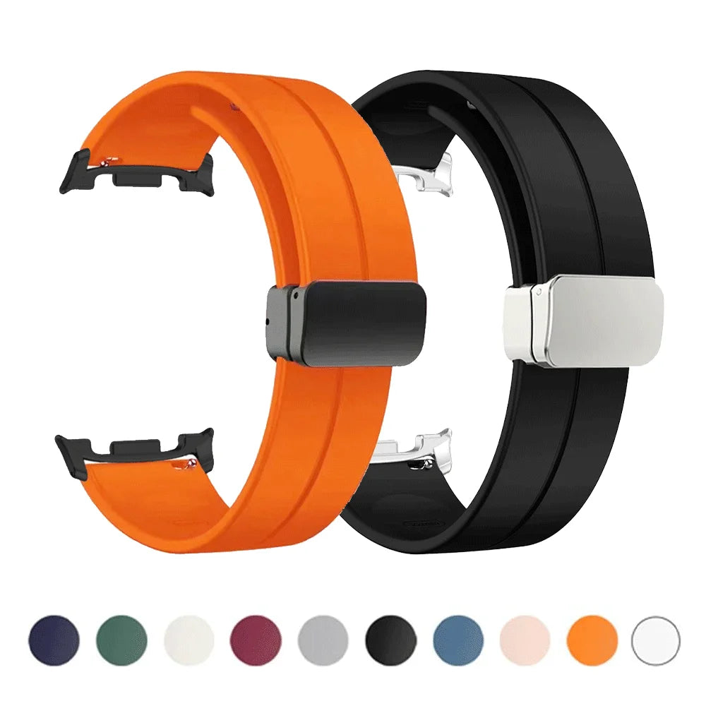 Soft Silicone Band for Samsung Galaxy Watch 8 40mm 44mm Magnetic Watchband for Galaxy Watch8 Classic 46mm Ultra 2025 Accessories