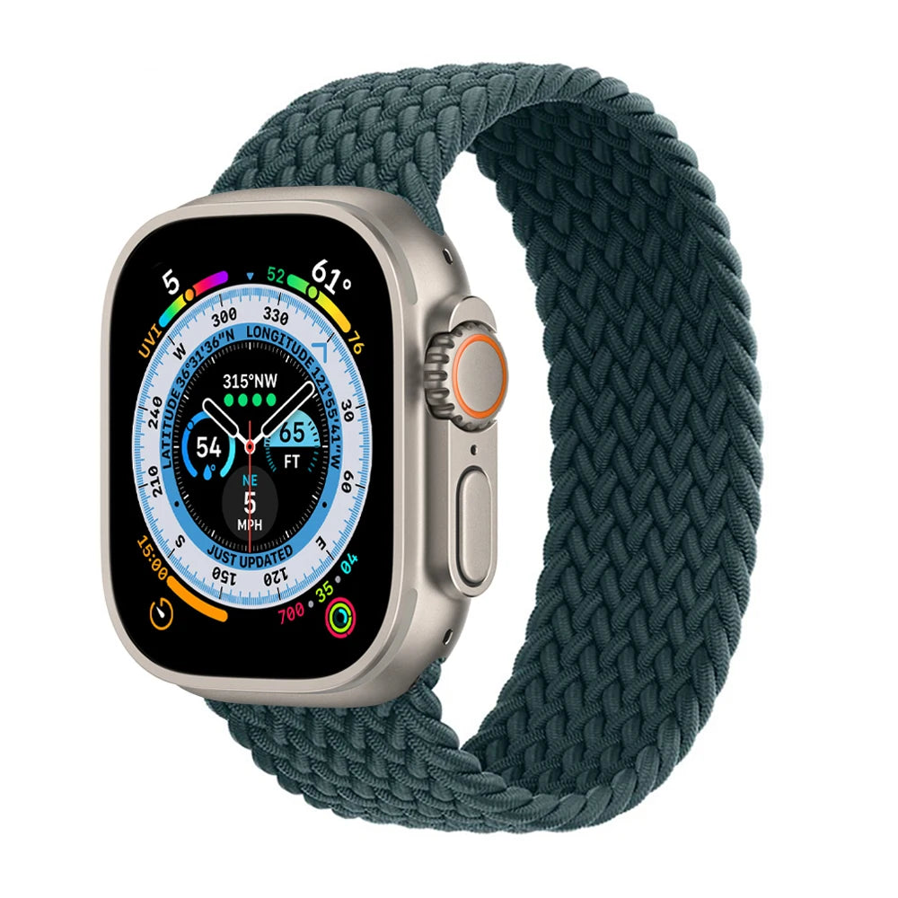 Braided Solo Loop For Apple Watch band 44mm 40mm 45mm 41mm 49mm 42mm 46mm band Apple Watch Series 10 9 SE 8 7 6 5 4 Ultra 2 Band