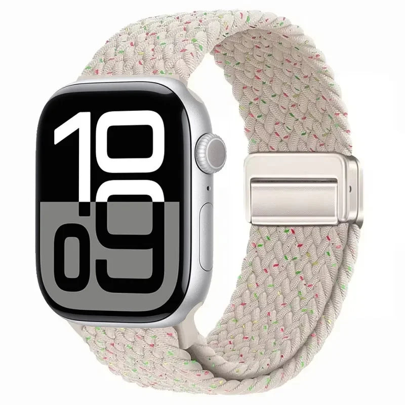 Nylon Braided Loop band for Apple Watch Ultra 3 2 49mm 11 10 42mm 46mm 9 8 7 45mm 41mm Magnetic band Apple Watch 6 5 SE 44mm 40mm band