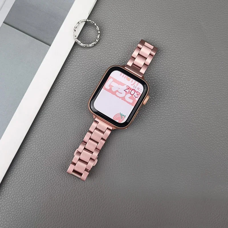 Thin band for Apple Watch band 45mm 44mm 41mm 40mm 42mm 38mm 49mm Stainless Steel metal band Apple Watch Series 10 9 8 3 Ultra 7 6 SE