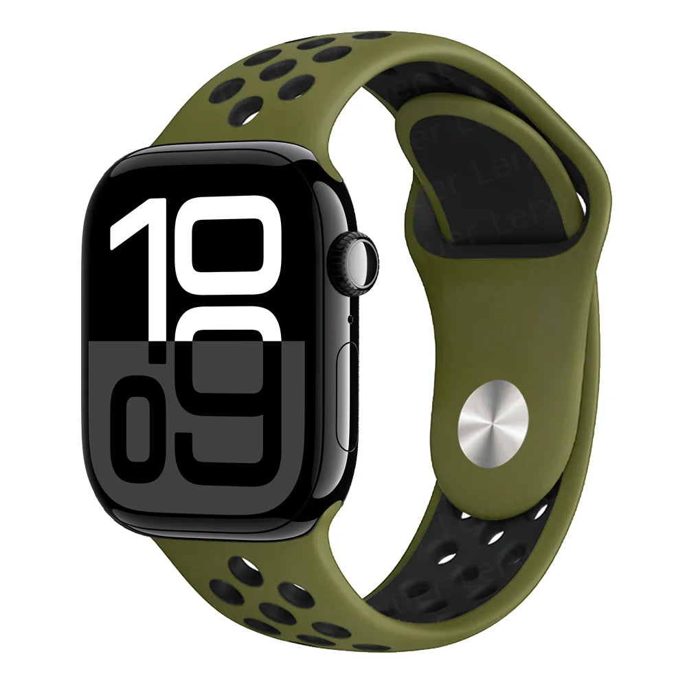 Official band For Apple Watch band Ultra 2 40mm 44mm 46mm 49mm 41mm 42mm 45mm Silicone band correa Apple Watch 11 10 9 8 7 6 SE3 band