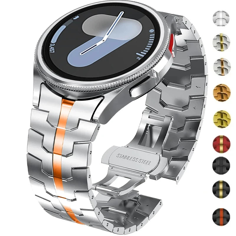 Stainless Steel Strap for Samsung Galaxy Watch 7 6 5 4 40mm 44mm 6 Classic 43mm 47mm No Gaps Metal Band 5Pro 45mm Quick Bracelet
