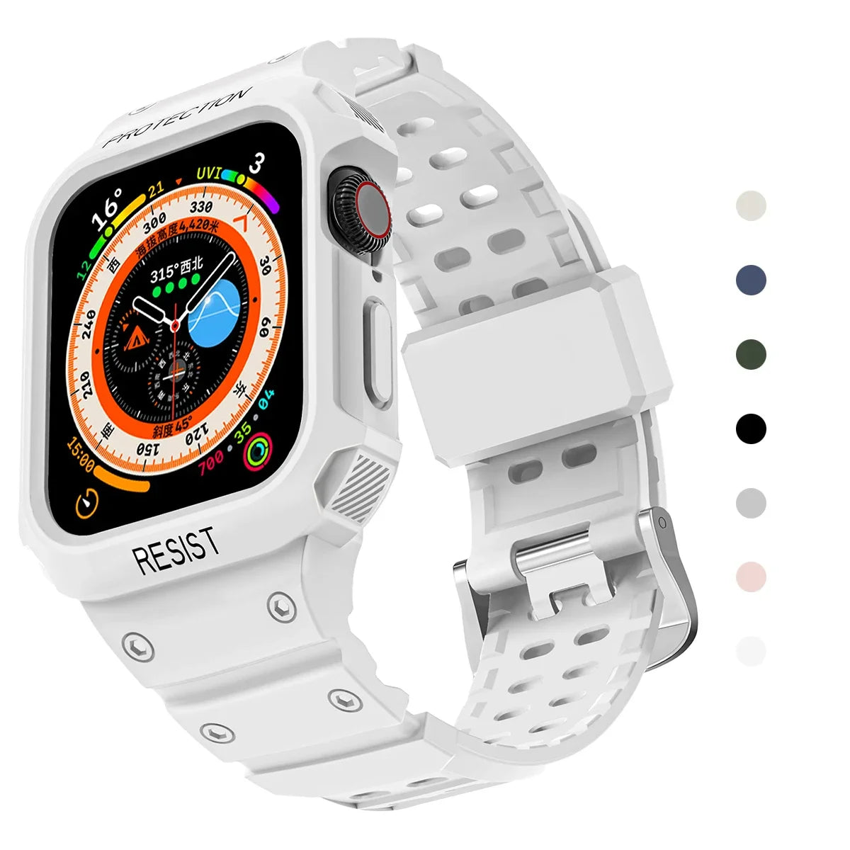 For Apple Watch 45mm 44mm 42mm 41mm 40mm Apple Watch Series 9 8 7 6 5 SE 4 3 2 1 band , Sport Protective Replacement Wristband