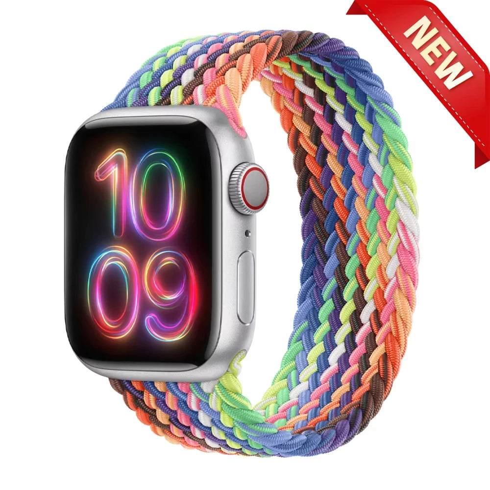 Braided loop band For Apple Watch band Ultra 3 2 49mm 44mm 41mm 40mm 42mm 46mm 45mm band Apple Watch Series 11 SE3 10 9 8 7 6 5