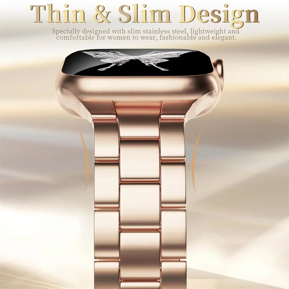 Slim Stainless steel band for Apple Watch band 44mm 45mm 40mm 38mm 42mm 41mm metal band Ultra 49mm Apple Watch Series 8 7 6 SE 5 9