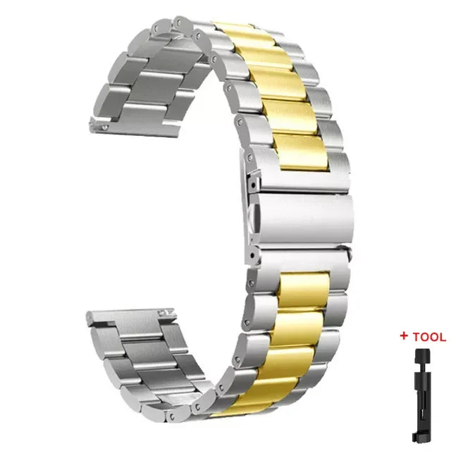 22mm 20mm Strap for Samsung Galaxy 7 6 5 4 40/44mm 6Classic Gear S3 Active2 Stainless Steel Bracelet for Huawei GT3 4Pro Amazfit