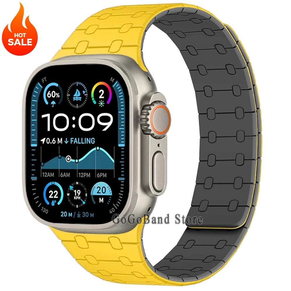 Magnetic Silicone band for Apple Watch Ultra 3 2 49mm 46mm 42mm 45mm 44mm sport band Apple Watch Series 11 10 9 8 7 6 SE 5 band