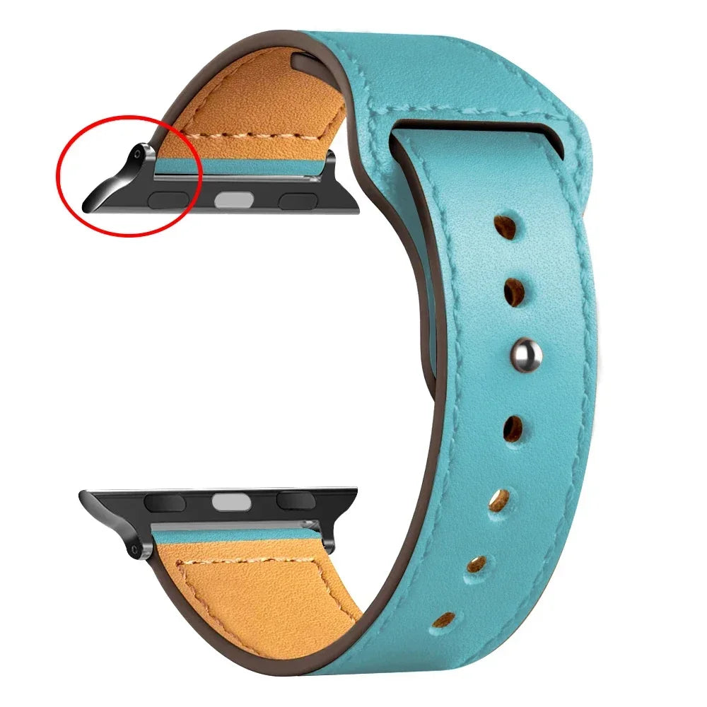 Leather band For Apple Watch band Ultra 2 49mm 44mm 40mm 38mm 42mm sport loop band Apple Watch Series 9 8 7 3 4 5 6 SE 41mm 45mm