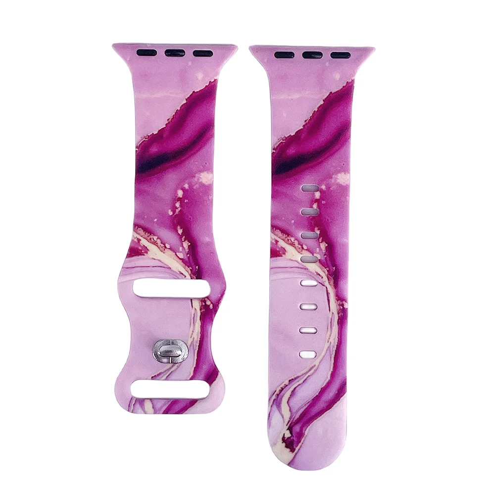 Patterned Silicone band For Apple Watch band Ultra 49mm 45mm 44mm 41mm 40mm For Apple Watch Series 9 8 7 6 5 4 3 2 1 SE Watch bands