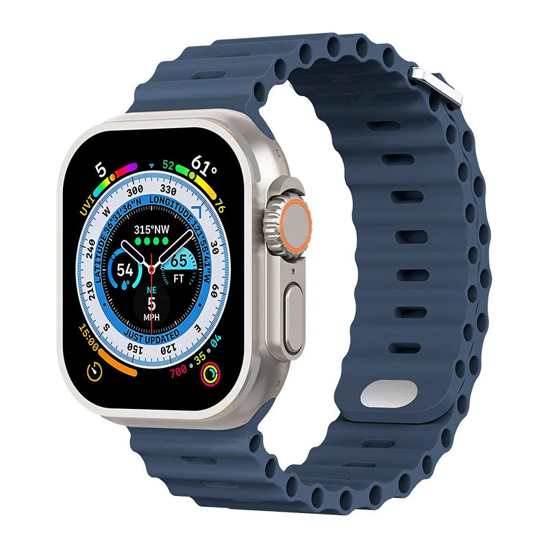 Ocean band for Apple Watch Ultra 3 2 band 49mm Series 45mm 41mm 46mm 42mm 40mm 44mm Silicone watch band Apple Watch 11 10 9 8 7 6 5 SE2
