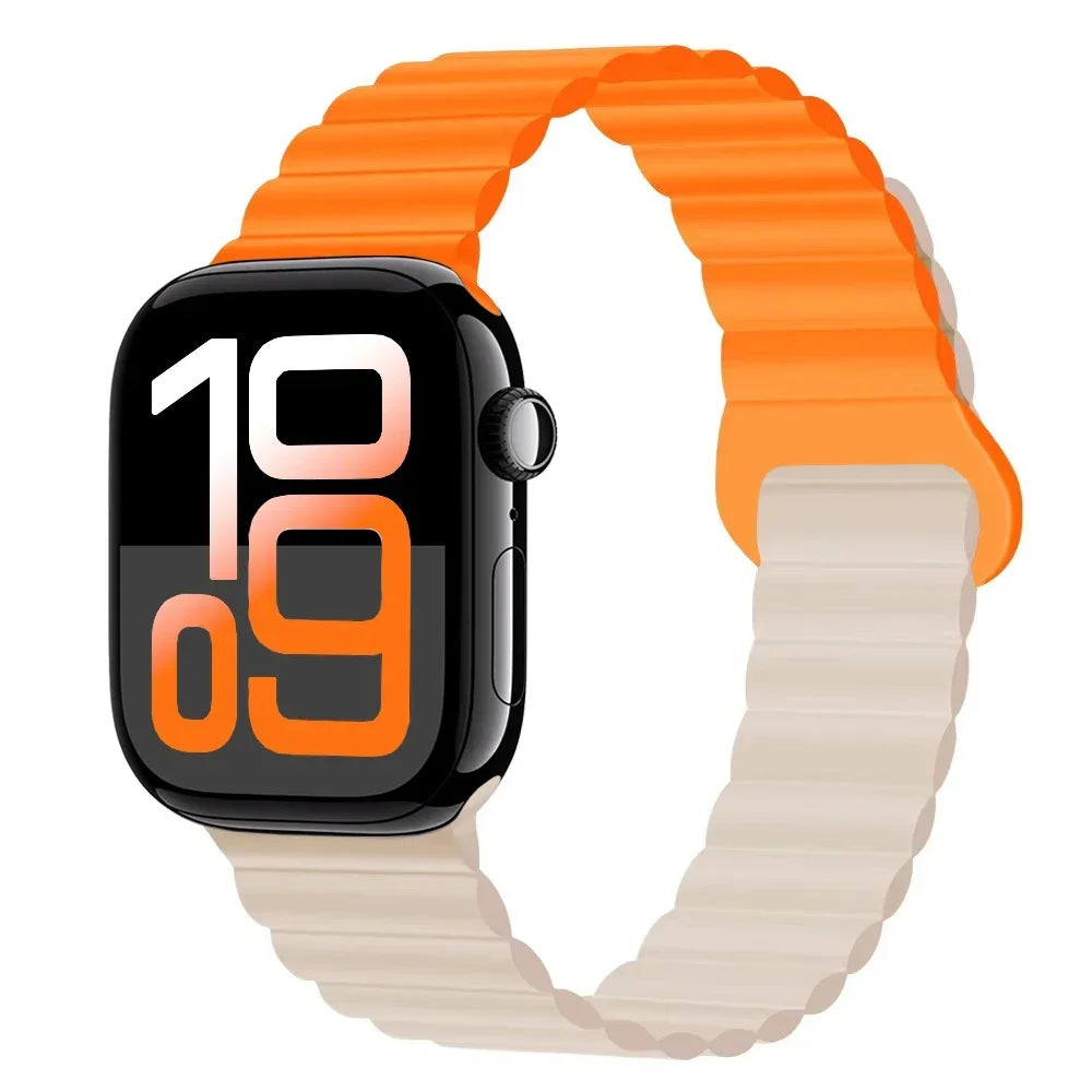 Silicone band for Apple Watch Ultra 3 2 1 49mm 11 10 42mm 46mm Magnetic band for Series 9 8 7 6 5 4 SE3 41mm 45mm 44mm 40mm