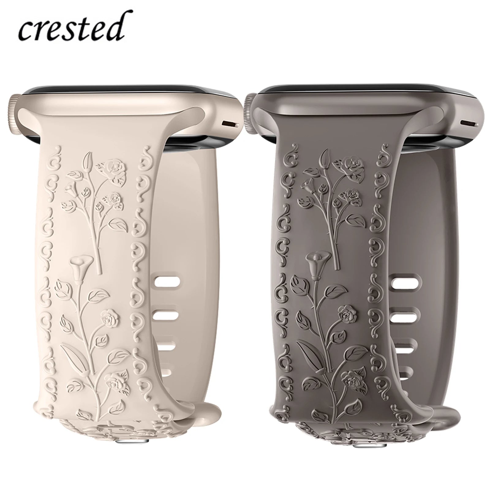 Flower Engraved band For Apple Watch band 44mm 45mm 41mm 40mm 49mm 46mm 42mm band Apple Watch Series 11 10 SE 9 8 7 6 5 Ultra 2