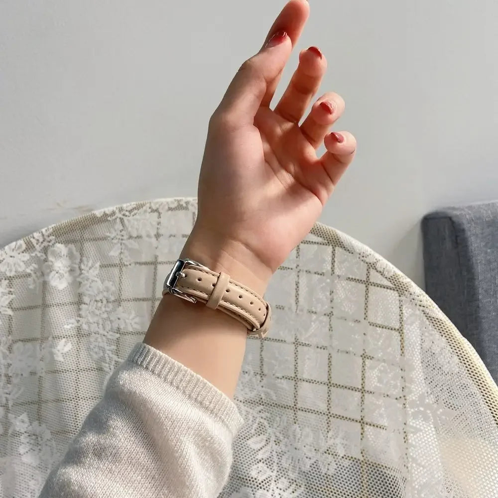 Slim leather band for Apple Watch band Ultra 2 49mm Series 10 7 8 9 41mm 45mm 38mm 42mm Wrist band Apple Watch SE 6 5 4 40mm 44mm m