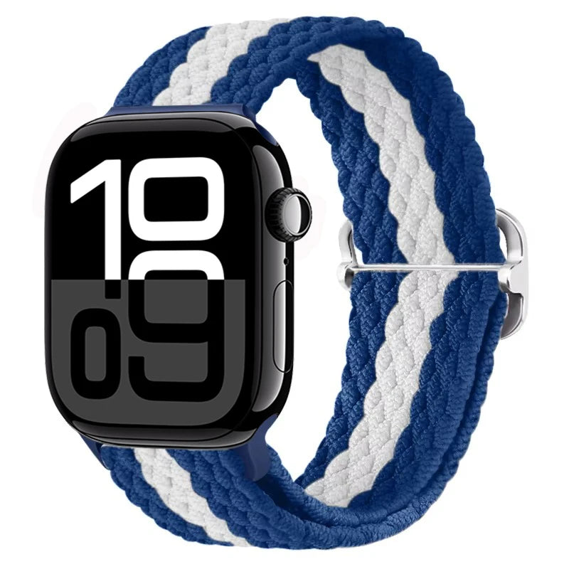 Braided Nylon band For Apple Watch Ultra 49mm 46mm 45mm 44mm 42mm 41mm 40mm Elastic band Apple Watch 11 10 9 8 7 SE 4 5 6 Belt